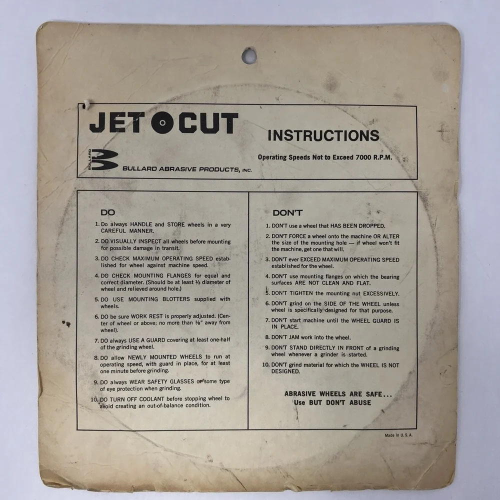 Jet Cut Abrasive Wheel 8